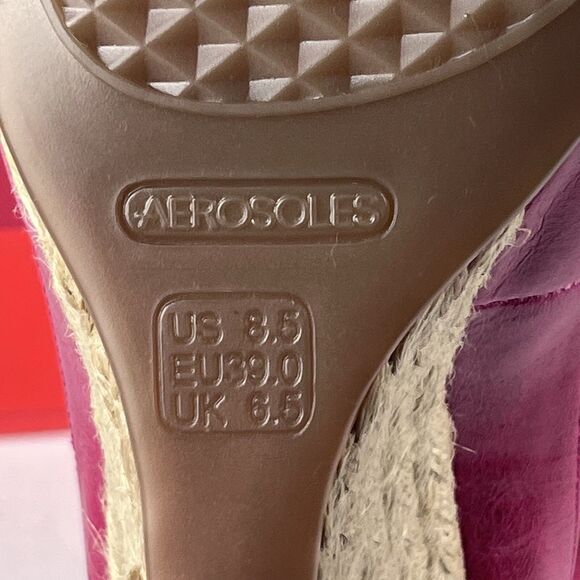 Aerosoles Well Wisher Shoes Womens 8.5M Pink Bowtie Peep Toe Espadrille Wedges - Picture 8 of 14